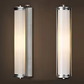 Modern Wall Lamps With White Translucent Shades And Metal Frames Mounted On Brown Wall