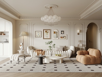 French Living Room 3d model