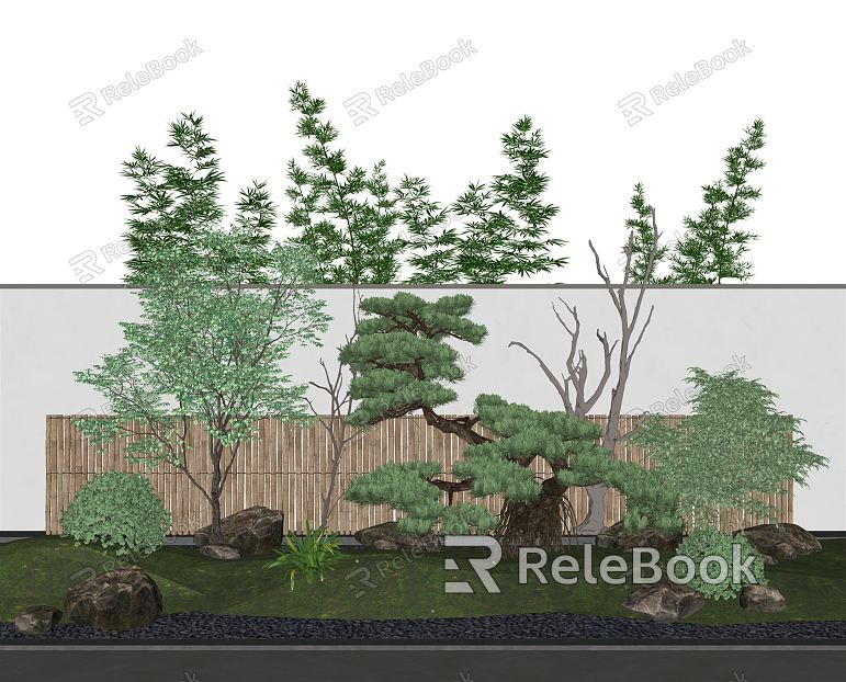 New Chinese style landscape sketch courtyard landscape model