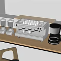 Modern Kitchen Countertop With Coffee Machine Blender And Essential Appliances