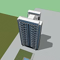 Modern High Rise Residential Building With Glass Facade And Balconies Exterior View