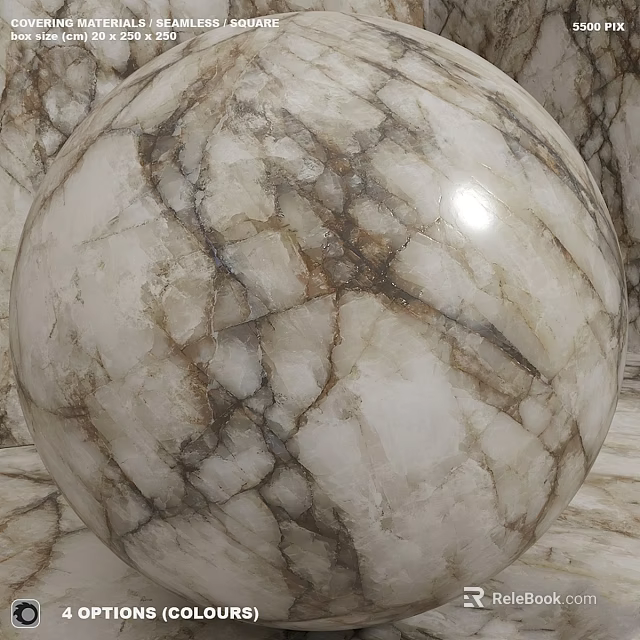 Natural Marble Sphere Component With Intricate Vein Pattern And Smooth Finish 3d model 