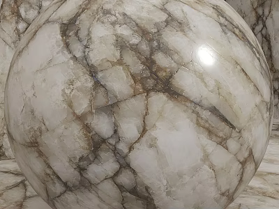 Natural Marble Sphere Component With Intricate Vein Pattern And Smooth Finish 3d model