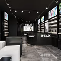 Modern Tobacco Alcohol Store Interior Design With Display Shelves Large Screens And Bar Counter