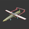 Gray Military Reconnaissance Drone With Long Wings Landing Gear And Logo