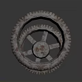 Rusty Metal Industrial Equipment Spoked Gear And Ring Gear Machinery Parts