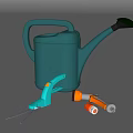 Essential Garden Hardware Tools Including Watering Can Pruning Shears And Accessories 3d model