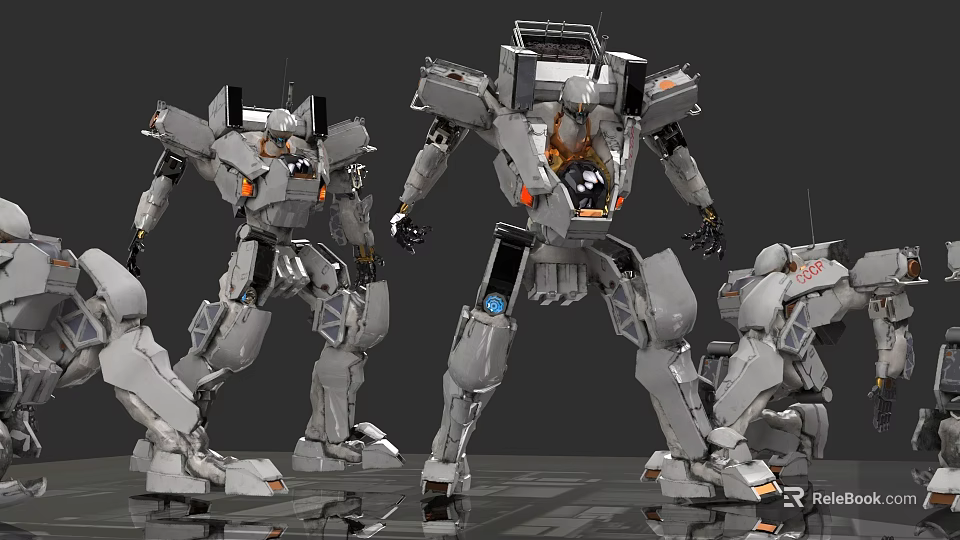Game And Movie Robot Characters With Mechanical Armor And Futuristic Design 3d model 