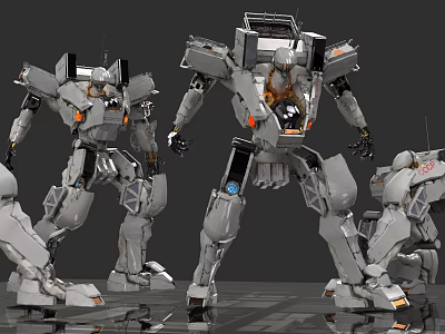Game And Movie Robot Characters With Mechanical Armor And Futuristic Design 3d model