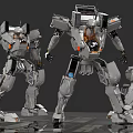 Game And Movie Robot Characters With Mechanical Armor And Futuristic Design