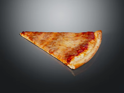 Delicious Cheesy Pizza Slice With Fresh Tomato Sauce And Golden Crust 3d model