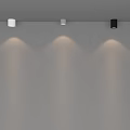 Ceiling Mounted Downlights and Spotlights in White Silver Black with Wall Lighting Effects 3d model