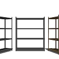 Modern Multilayer Storage Shelving Units In Black And Wooden Finishes For Organizing