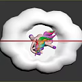 Playful Pink Unicorn Dancing On Fluffy Cloud With Bright Colorful Rainbow Arch