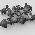 Commercial Vehicle Chassis With Heavy Duty Axles Suspension System Mechanical Components And Wheels