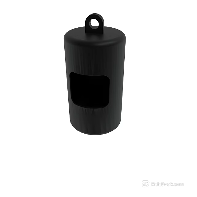 Black Cylindrical Container With Square Opening And Top Handle Design 3d model 