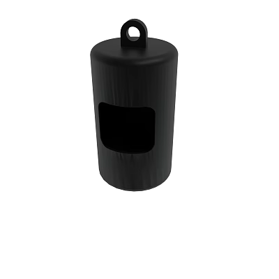 Black Cylindrical Container With Square Opening And Top Handle Design 3d model