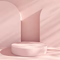 Minimalist Pink Arched Display Platform With Soft Light Shadows For Product Showcase 3d model