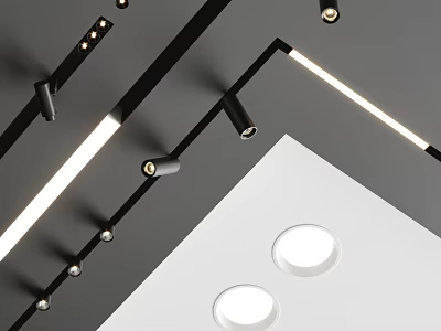 Recessed LED Downlights And Spotlights For Modern Ceiling Interior Design 3d model