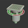 Durable Stainless Steel Floor Drain With Square Grid Cover And Cylindrical Base