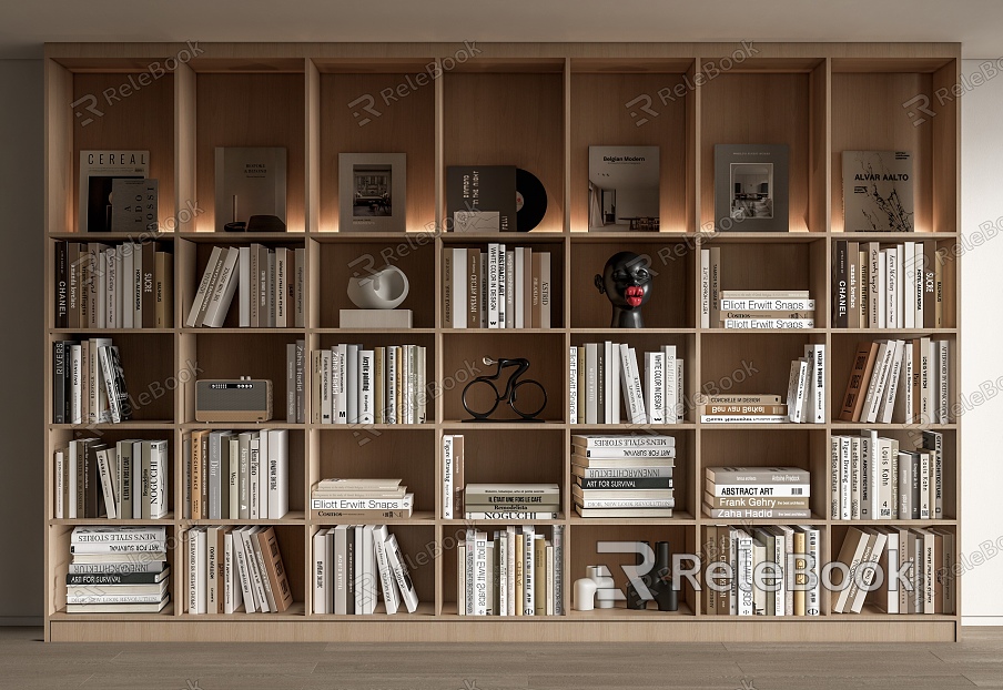 Modern Bookcase Bookshelf Books Book Ornaments model