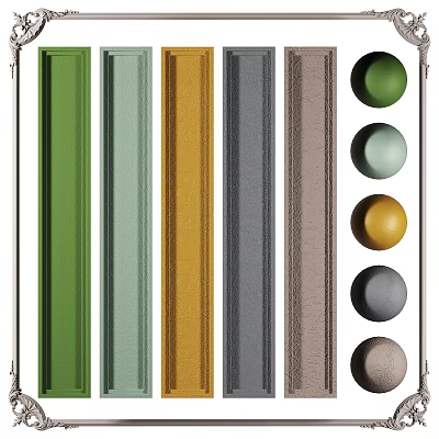 Colored Textured Wall Panels With Various Colors And Circular Swatches 3d model Colored Textured Wall Panels With Various Colors And Circular Swatches 3d model