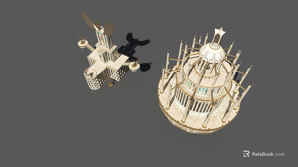 Intricate Fantasy Castle Models With Spires Towers And Decorative Structures 3d model 