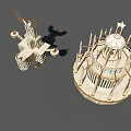 Intricate Fantasy Castle Models With Spires Towers And Decorative Structures