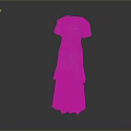 Stylish Purple Short Sleeved Dress With Gold Accents And Layered Skirt