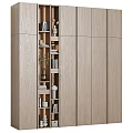 Modern Wooden Bookcase Interior Design With Books Decorative Vases And Ornaments