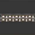 Two Story Building With Gray Roof White Railings Brown Walls And Front Porch