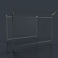 Building Exterior Wall Design With Metal Frame And Mesh Structure Elements 3d model