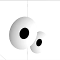 Modern Circular Wall Lamps With White Shade And Dark Center Mounted On Gray Wall