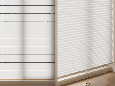 White Horizontal Window Blinds With Modern Design For Home Interior 3d model