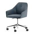 Stylish Adjustable Blue Leather Single Sofa With Swivel Wheels For Comfortable Home And Office Use