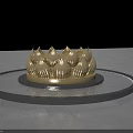 Golden Lotus Shaped Garden Ornament in Circular Water Basin with Blue Sky