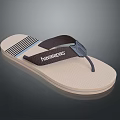Havaianas Flip Flops With Beige Sole Brown Strap And Striped Design 3d model