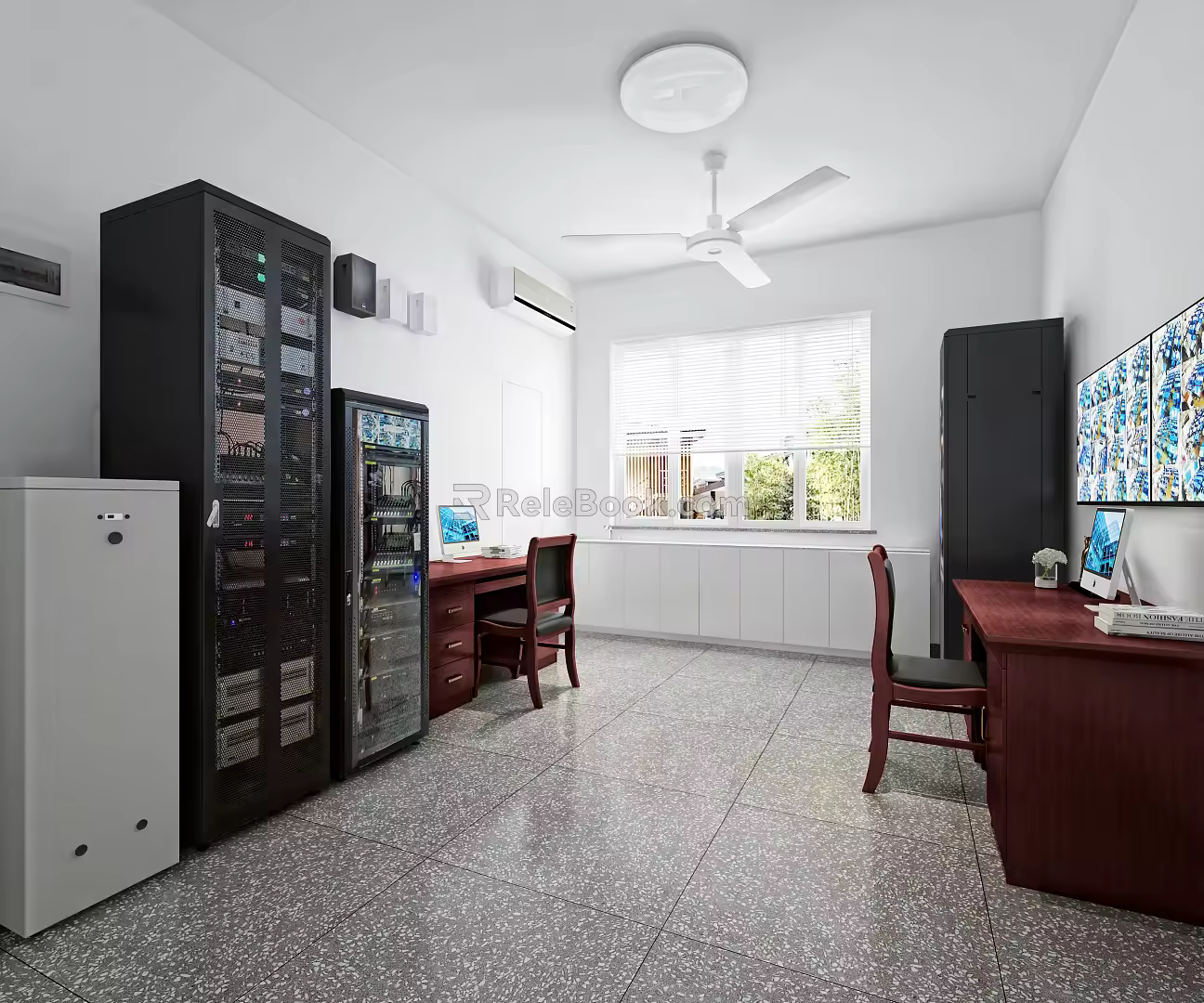 Modern monitoring room monitoring room 3d model