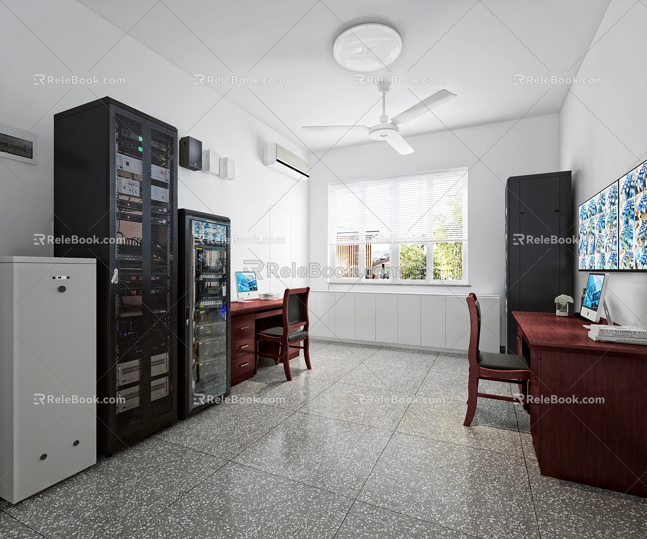 Modern monitoring room monitoring room 3d model