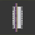 Hardware Tools Metal Truss with Yellow Pink Blue Bars and White Frames on Reflective Surface