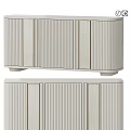 Modern Minimalist Sideboard With Vertical Striped Doors And Light Wood Finish