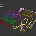 Various Stainless Steel Surgical Instruments Like Forceps Tweezers And Scissors On Black Surface