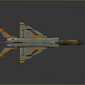 Gray And Orange Modern Jet Aircraft With Streamlined Wings And Aerodynamic Design
