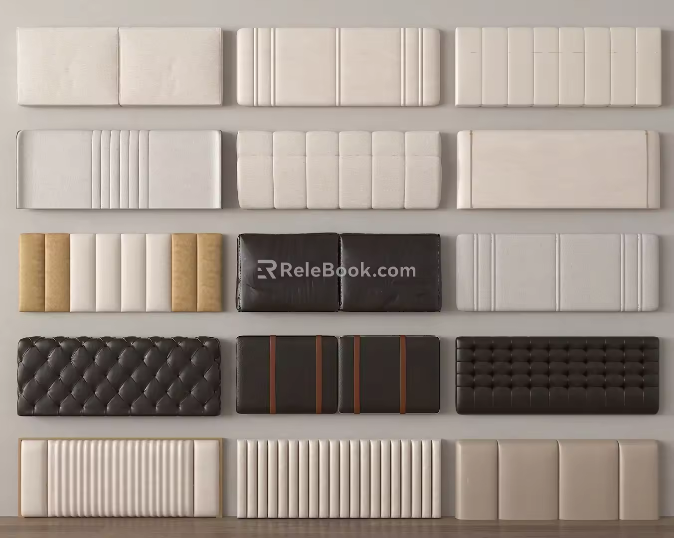 Modern Bed Backrest Bedding Headboard 3d model