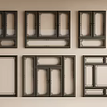 Modern Casement Windows With Various Designs Black Frames And Glass Panels 3d model