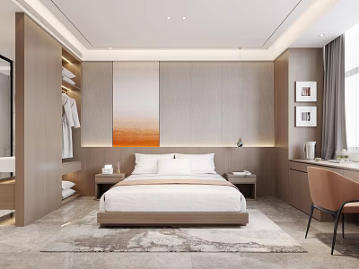 Modern Room Hotel Room Big Bed Room Single Room Hotel Toilet 3d model