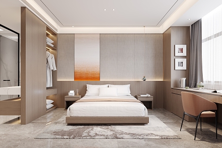 Modern Room Hotel Room Big Bed Room Single Room Hotel Toilet 3d model