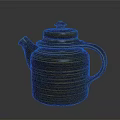 Artisan Carved Brown Teapot With Striped Texture Lid And Handle Design