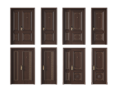 New Chinese-style security door 3d model