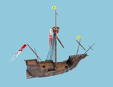 Chinese Boat Ancient Boat Ming Dynasty Boat Warship Small Boat Cargo Boat Rowing Boat 3d model